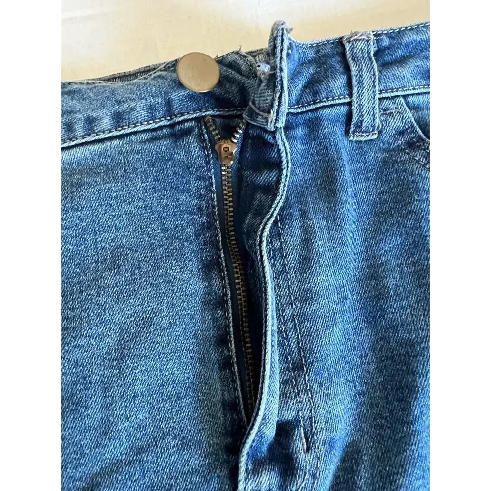 WILD FABLE Ombré Blue White  To Yellow Fade Stretch Denim‎ Jean Mini Skirt Sz 16